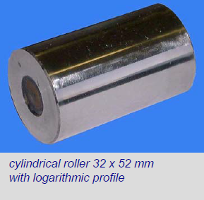 Superfinishing of Cylindrical Rollers with Logarithmic Profile